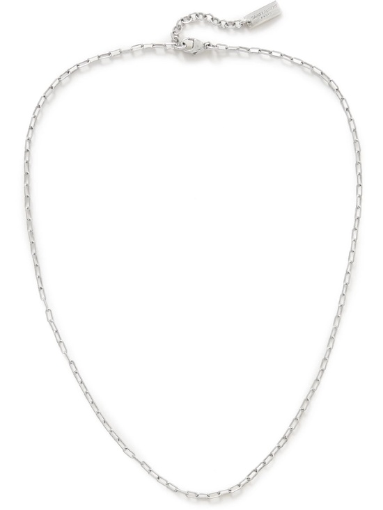 Saint Laurent Jewelry - Saint Larent Rectangular Paperclip Chain Necklace in Argent Oxyde (Unisex)